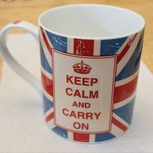 "KEEP CALM & CARRY ON" Mug Kent Pottery Ceramic British Flag